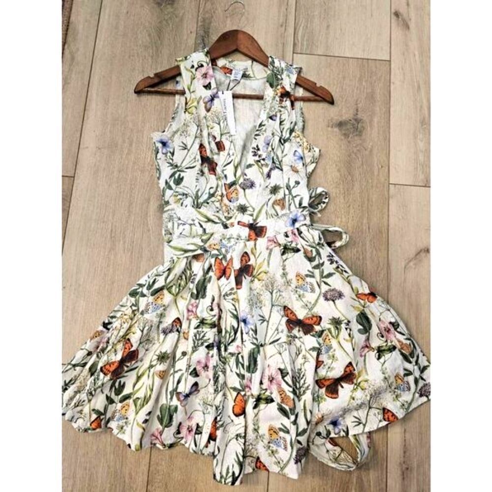 Monarch Butterfly and poppy wrap dress by Christian Lacroix